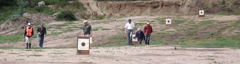 Checking the targets at the club shoot 2011